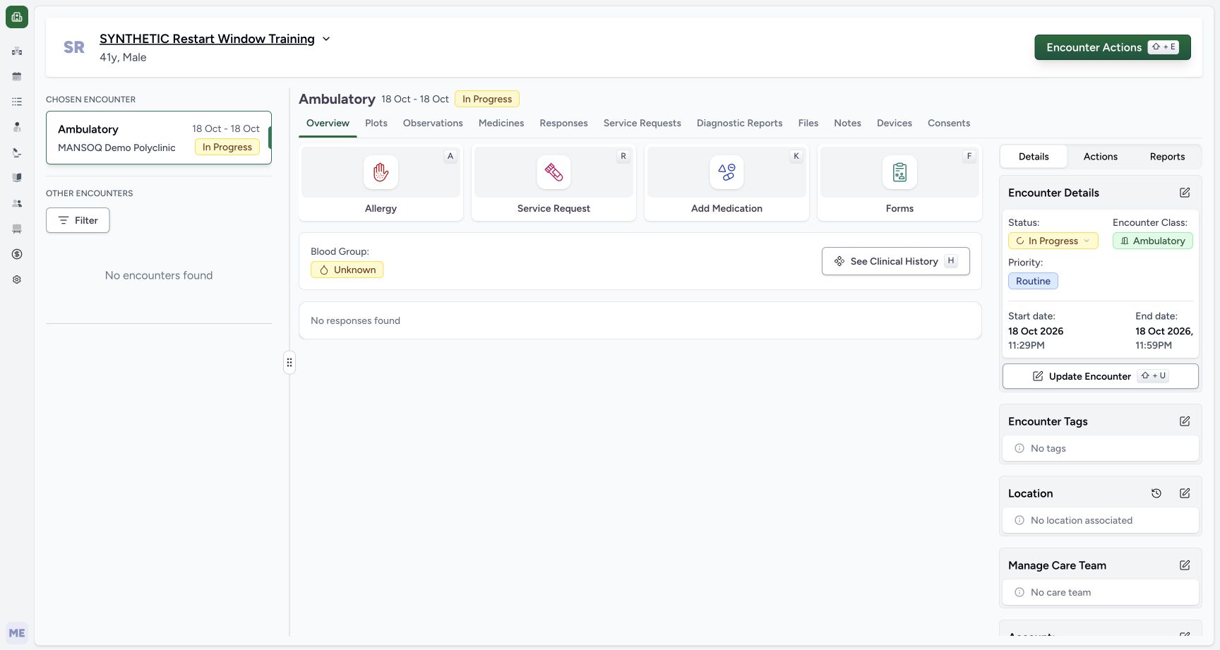 Verify In Progress and retained end date. Actual MANSOQ wide desktop.
