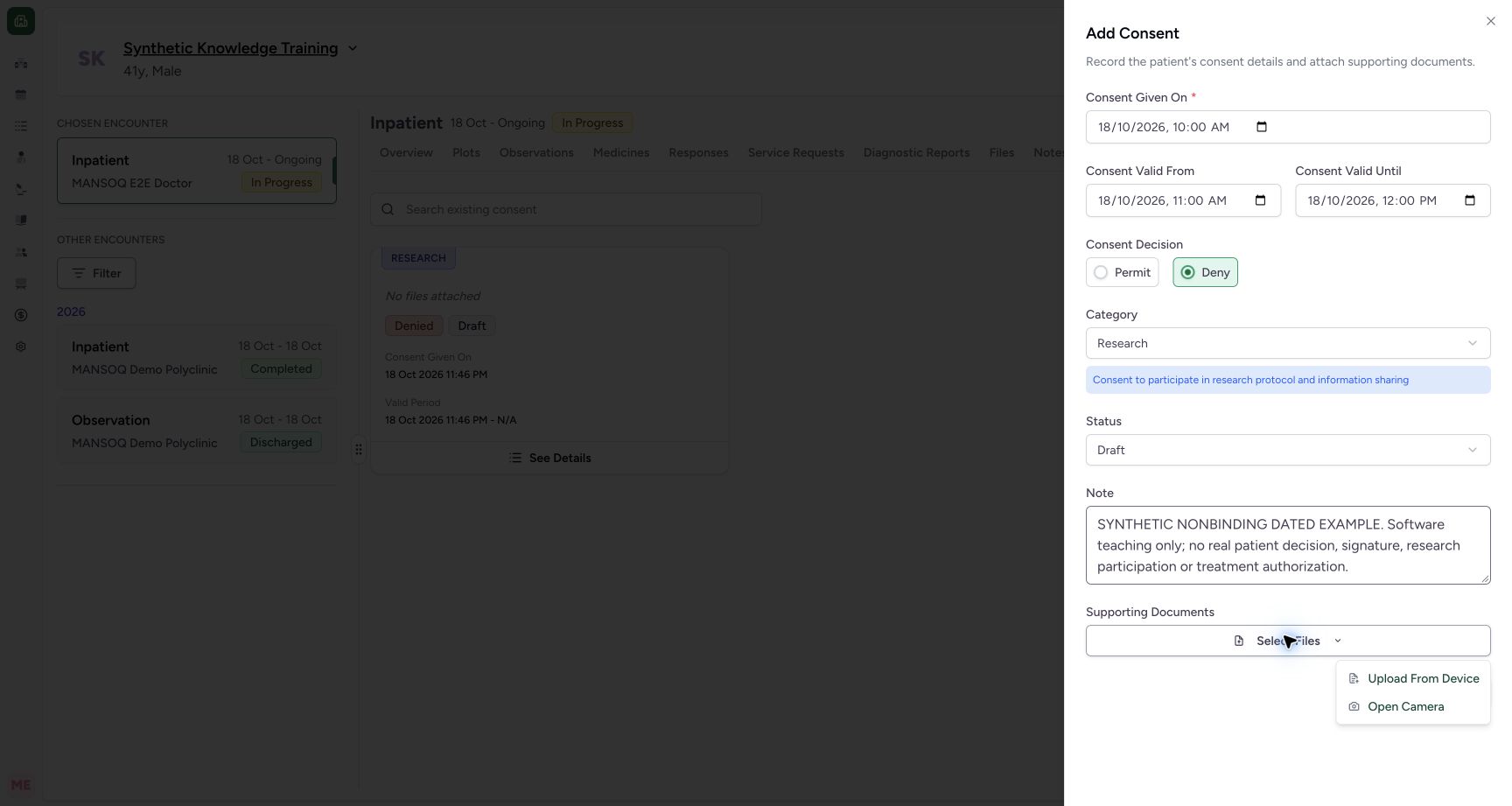 Review corrected dates and choose device attachment. Actual 1728 by 921 MANSOQ desktop workflow.