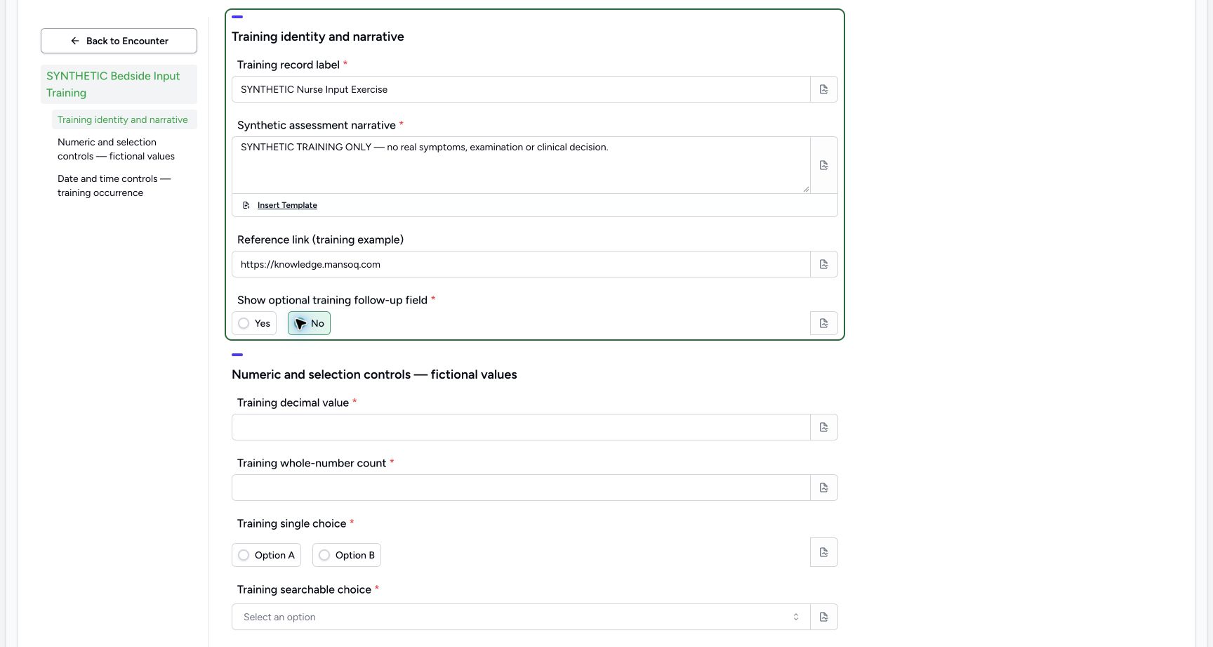 Conditional hidden. Genuine 1728 by 921 desktop capture of the configured synthetic teaching form.