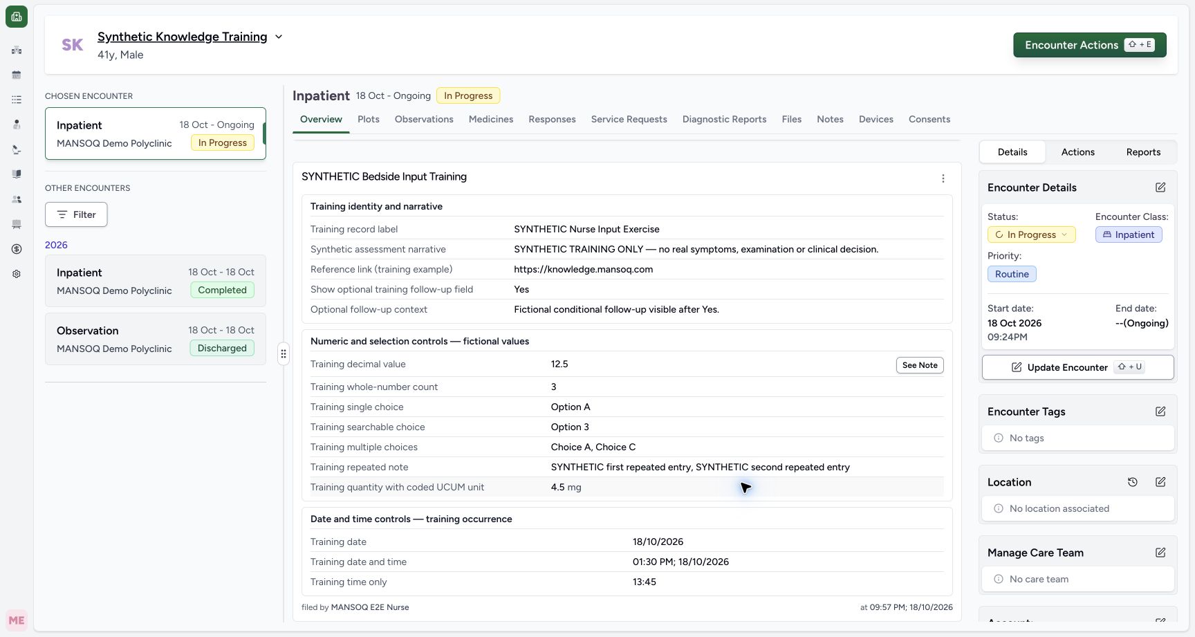 Saved values. Genuine 1728 by 921 desktop capture of the configured synthetic teaching form.