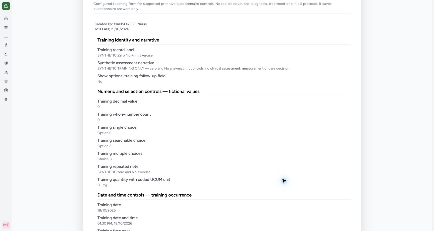 Inspect zero and No in the print preview. Actual MANSOQ desktop screenshot.