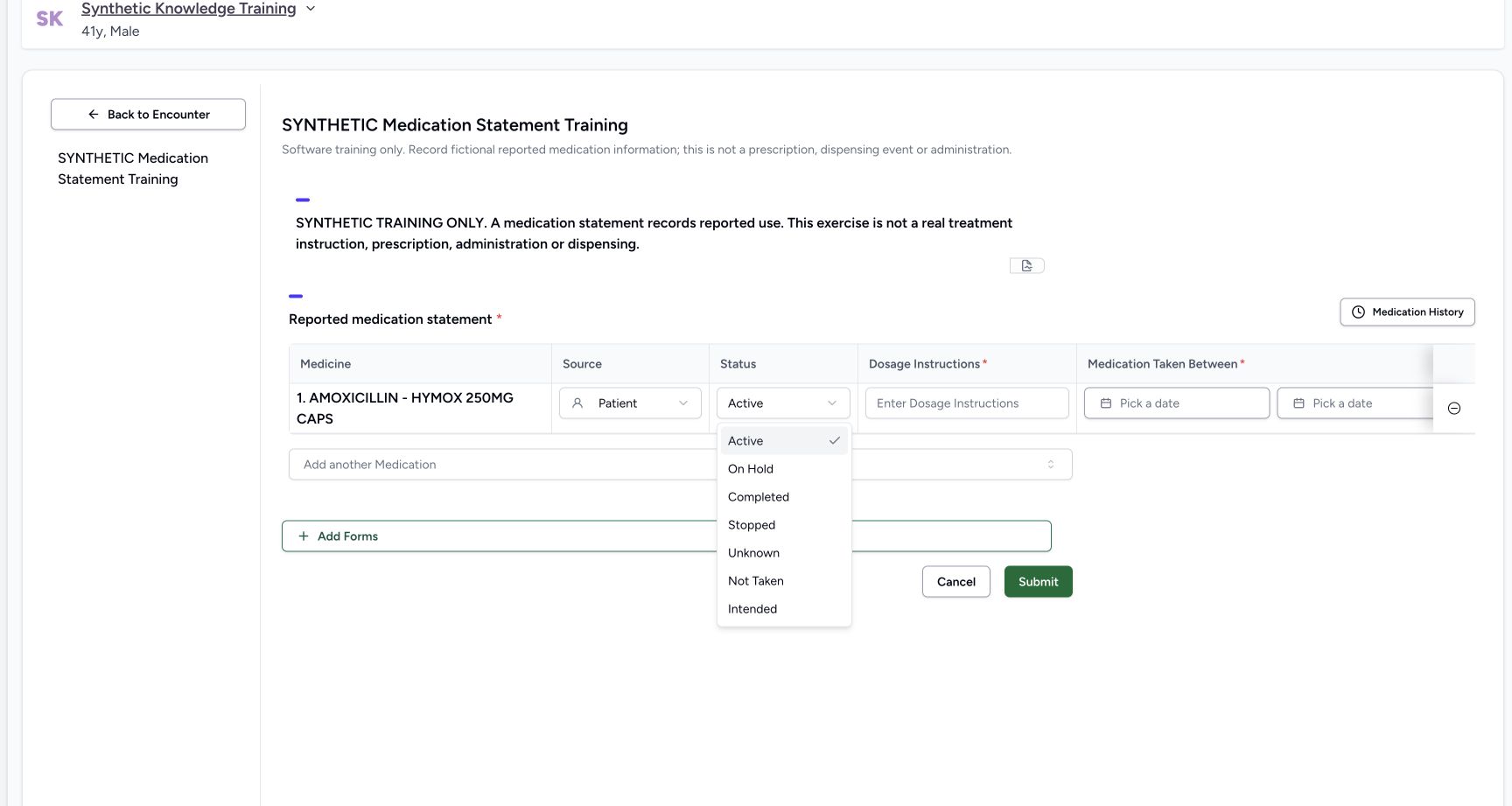 Status options. Actual 1728 by 921 desktop synthetic medication statement teaching.