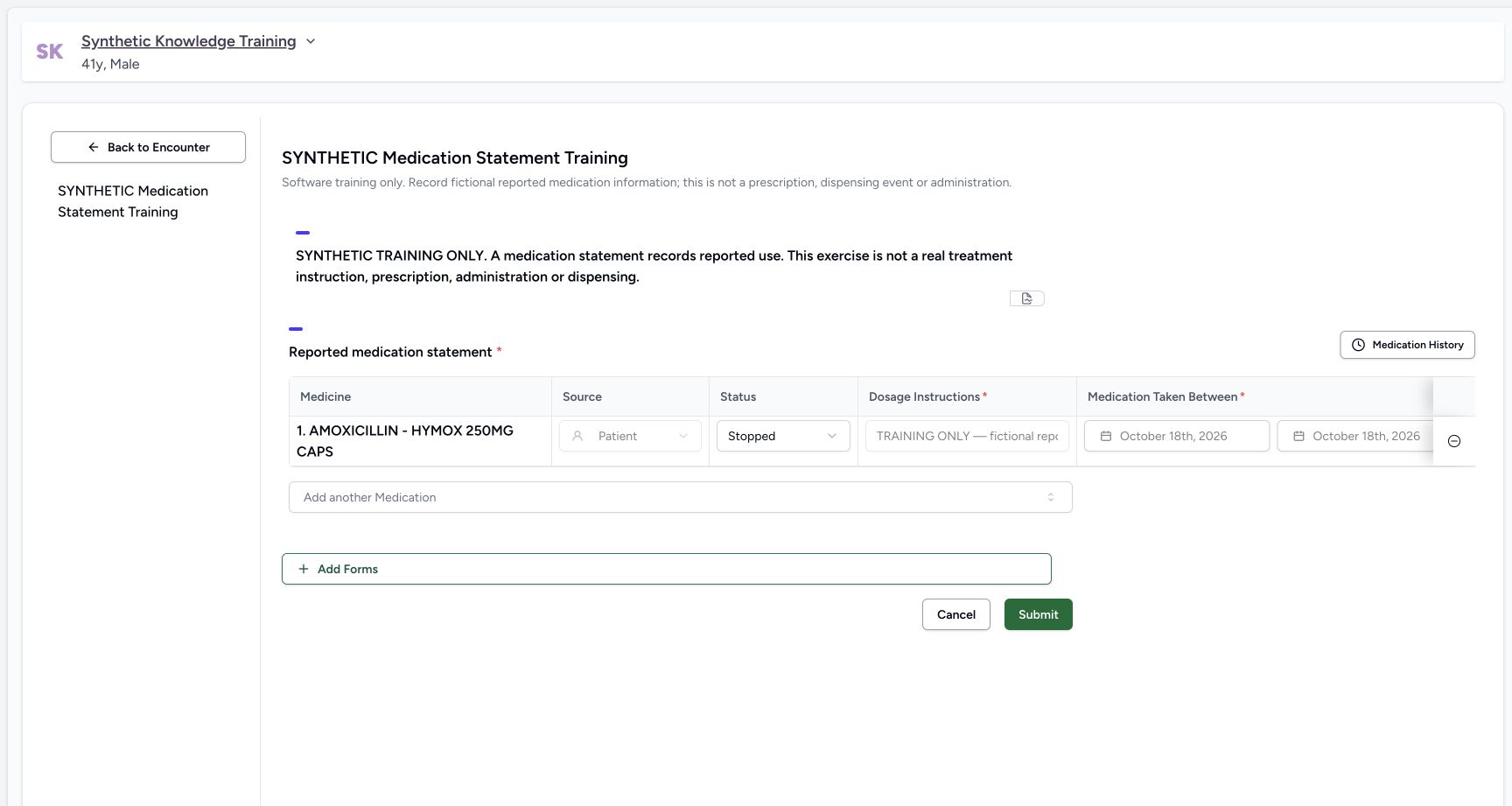 Correction control. Actual 1728 by 921 desktop statement lifecycle and selected-encounter scope.
