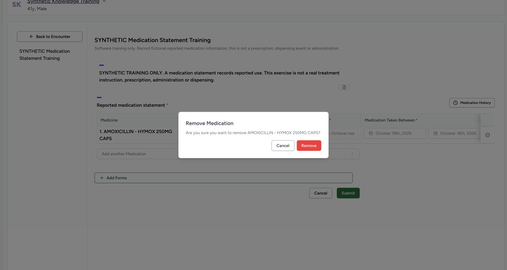 Remove confirmation. Actual 1728 by 921 desktop statement lifecycle and selected-encounter scope.