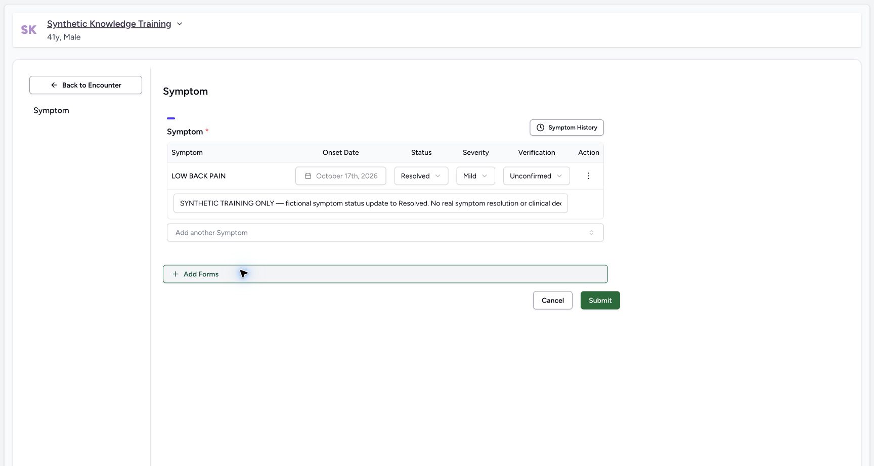 Reviewed update. Actual desktop symptom update, duplicate prevention and retained correction state.