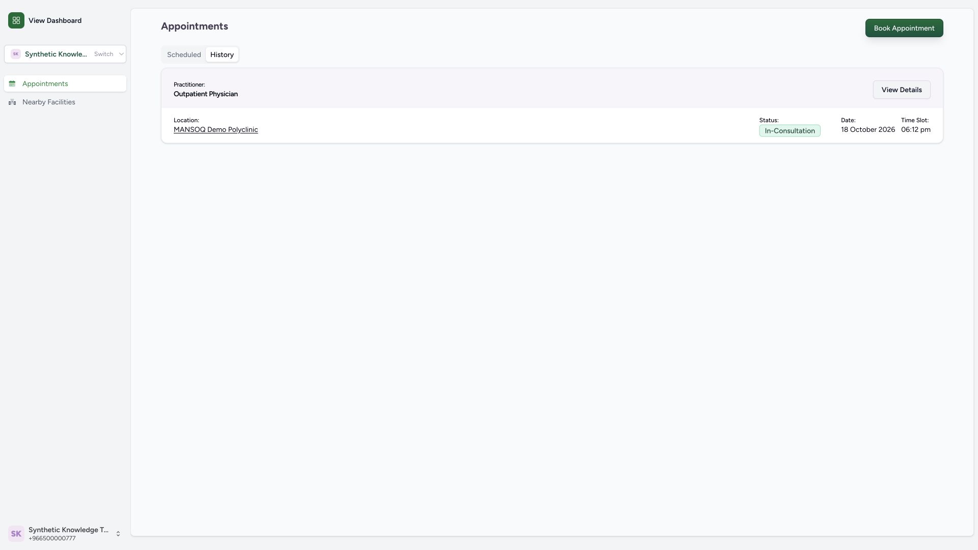 Appointment history. Genuine 1920 by 1080 MANSOQ desktop capture with fictional local training records.