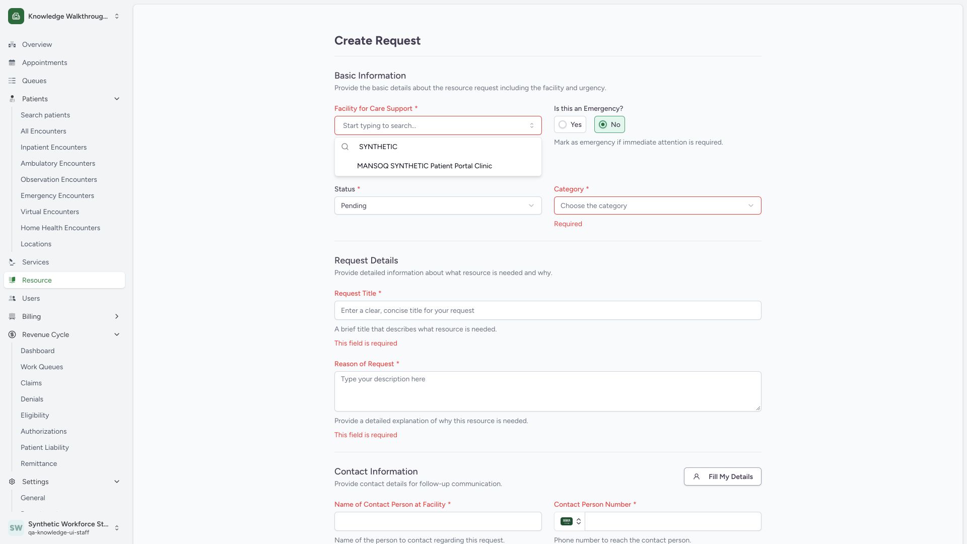 Choose the existing synthetic public support facility. Actual wide MANSOQ synthetic Staff own-origin synthetic resource coordination, comments and request letter view.