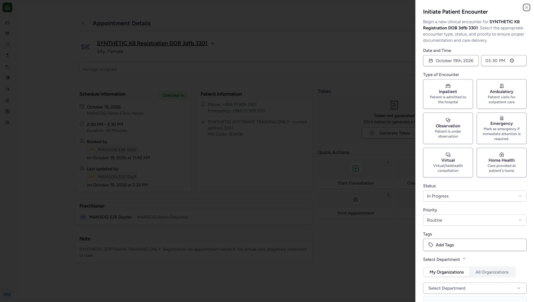 Review the unsaved Doctor date, time, status and priority. Genuine synthetic Doctor workflow.
