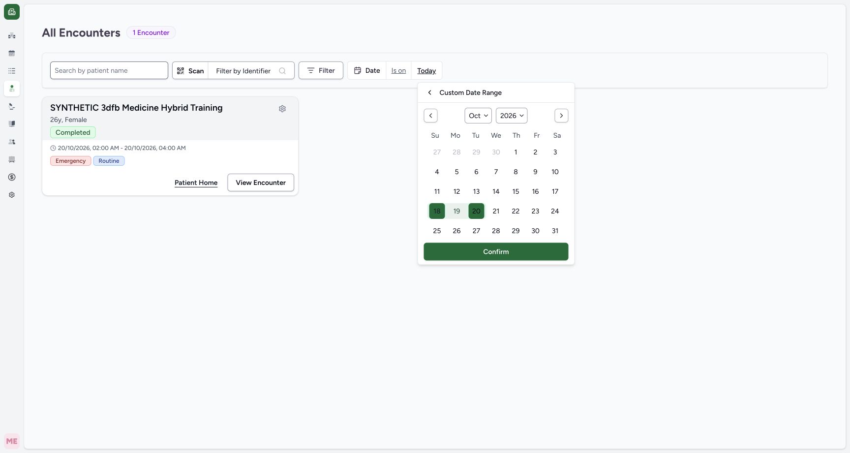 Confirm earlier date range in the fictional Allergy software exercise