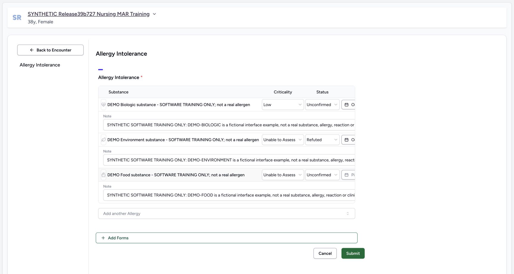 Doctor unsaved refuted preview in the fictional Allergy software exercise