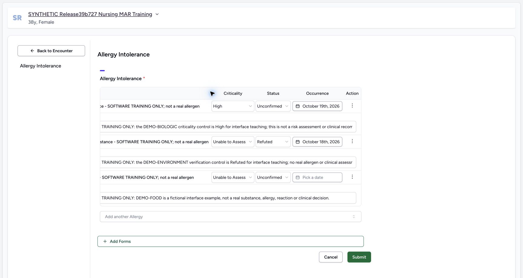 Doctor update final right review in the fictional Allergy software exercise