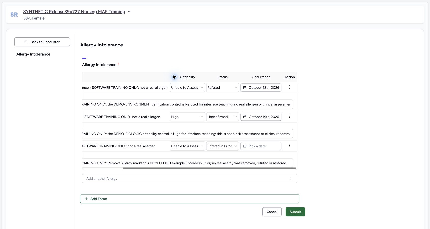 Doctor error final right review in the fictional Allergy software exercise
