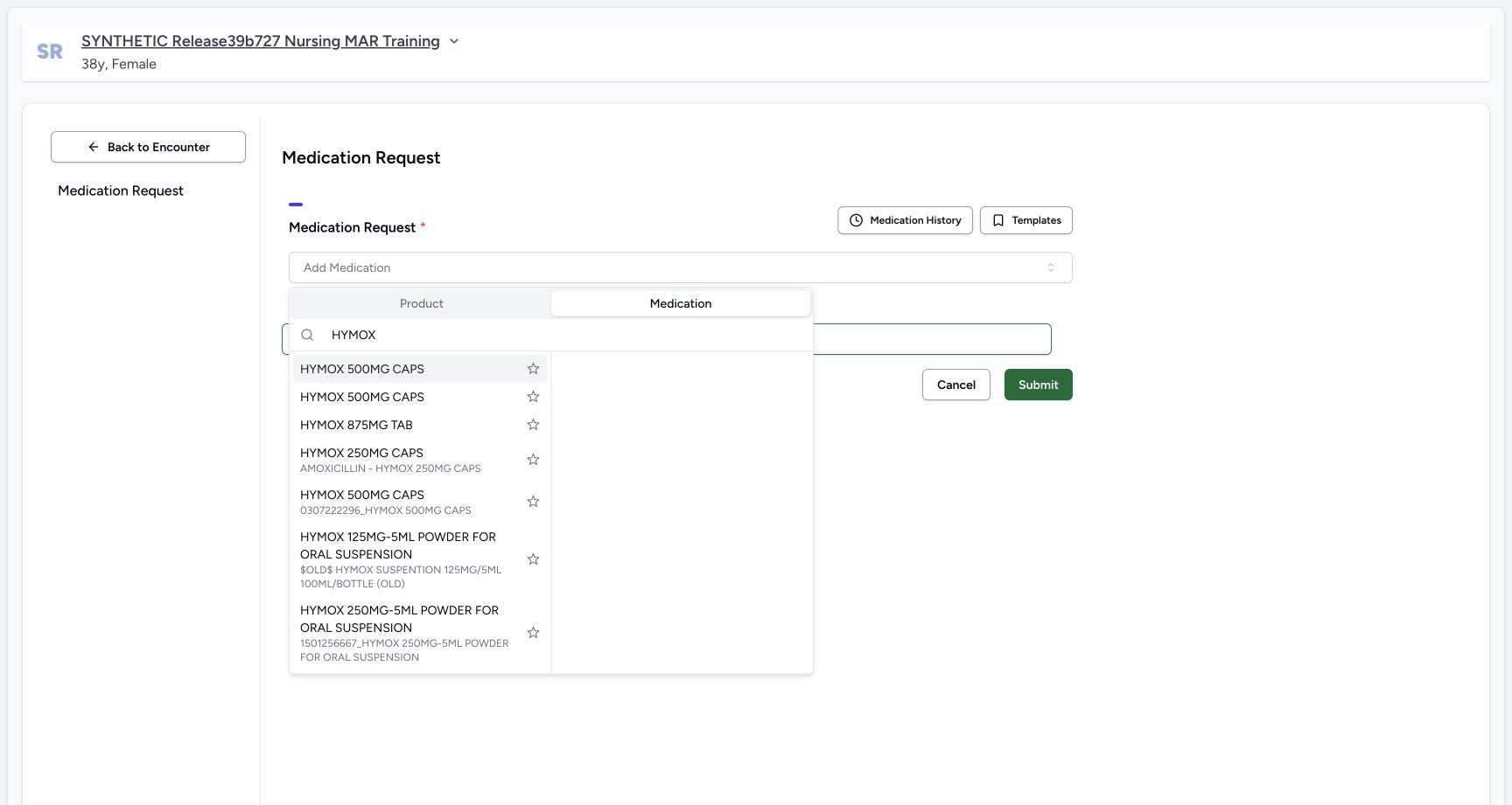 Code search results in a fictional software training example