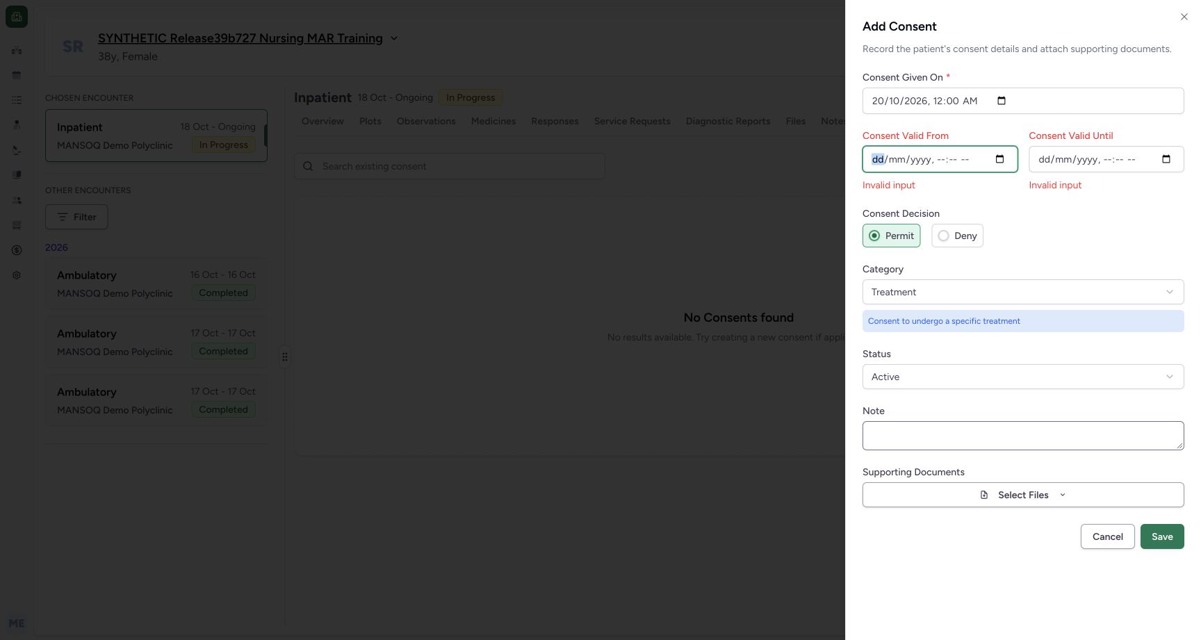 Cleared optional period invalid input feedback on the explicitly fictional Consent metadata example