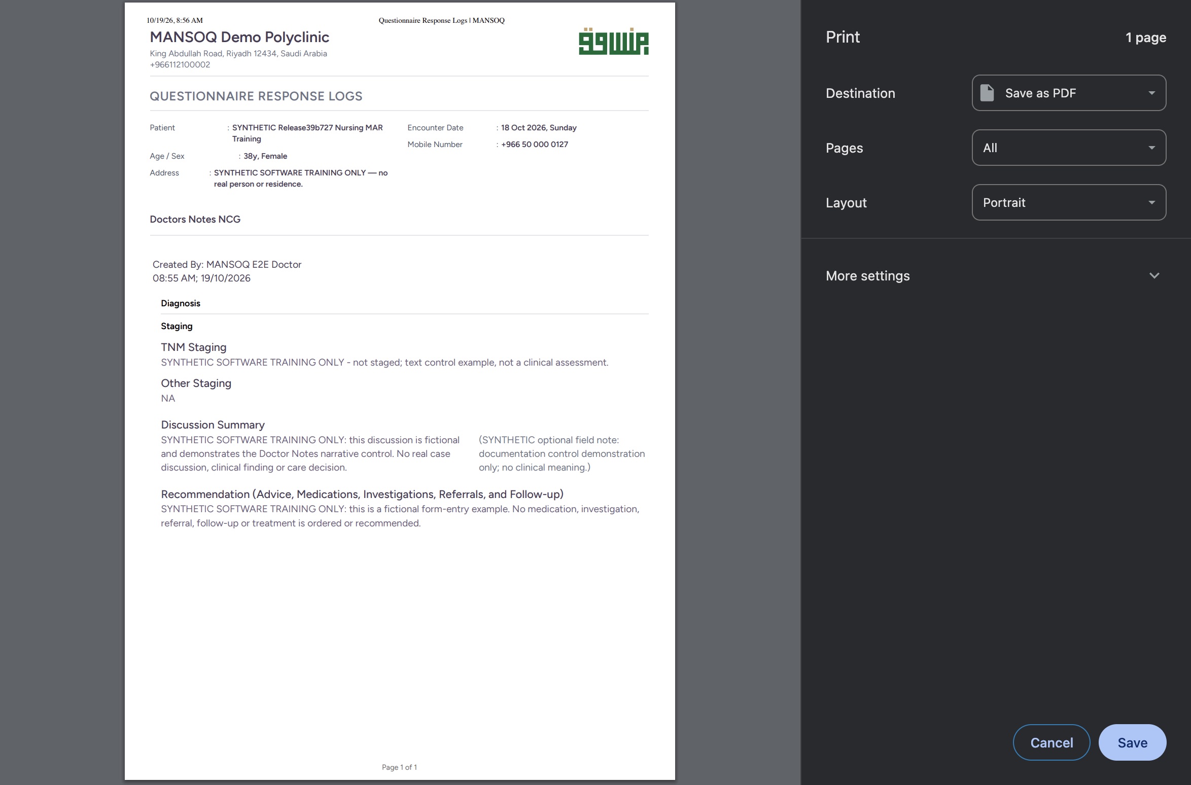 Review the genuine Chrome Print dialog on macOS. Genuine macOS Print or Save dialog.
