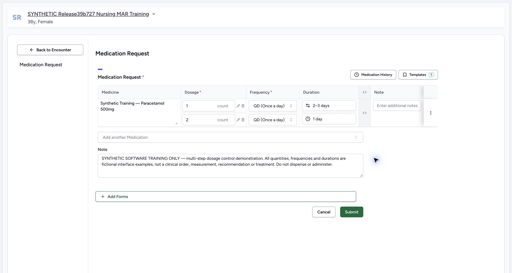 Range applied first step in a fictional software training example