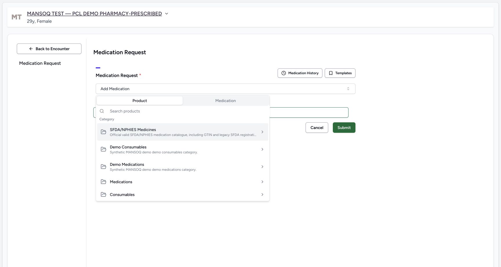 Product demo category in a fictional software-training example