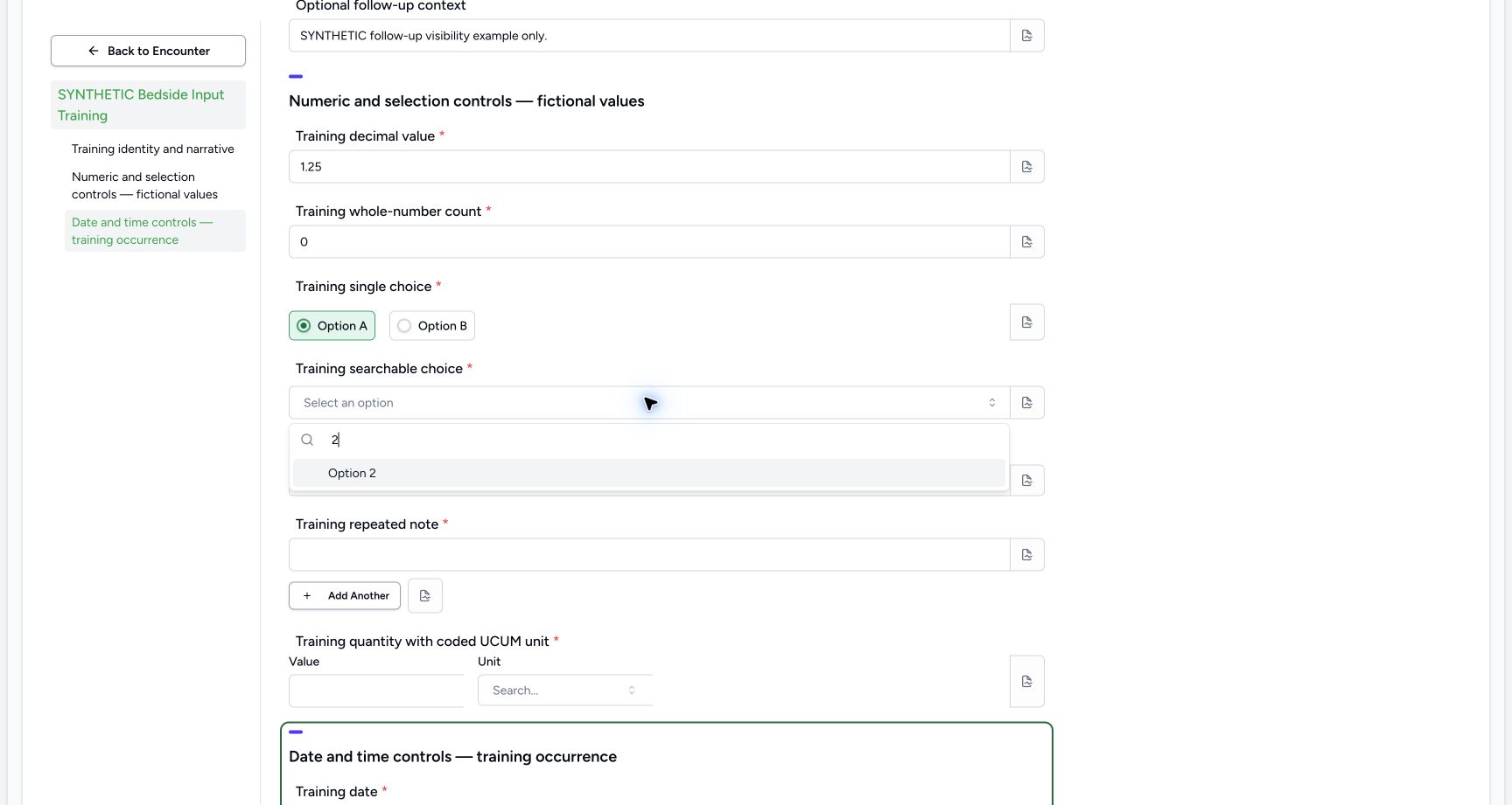 Find the Option 2 result. Genuine wide MANSOQ ordinary Nurse screen on a clearly fictional Ambulatory encounter.