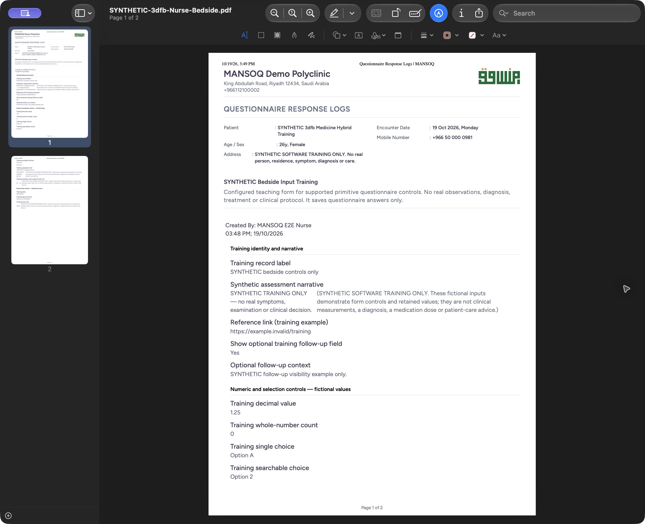 Inspect page one of the saved PDF in macOS Preview. Genuine macOS Preview saved-document viewer.