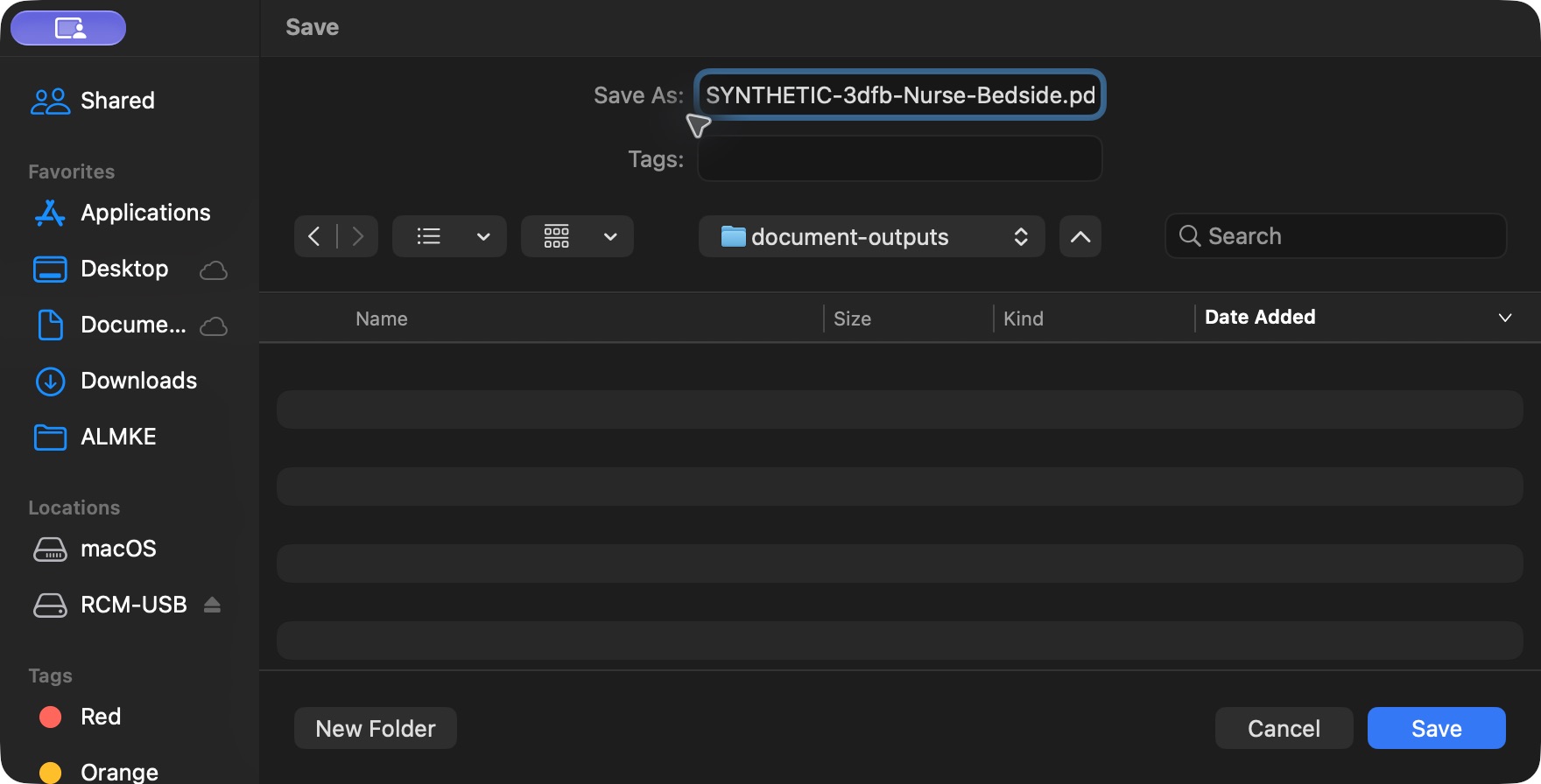 Save the synthetic output in the genuine macOS Save dialog. Genuine macOS Chrome Print or Save dialog.
