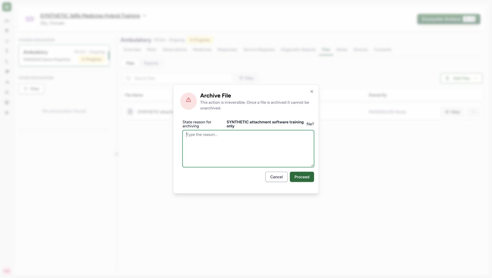 Read the Archive warning and cancel with no reason. Genuine wide MANSOQ web view of an explicitly fictional saved attachment exercise.