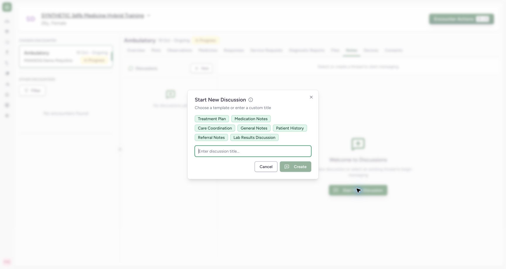 New thread templates required title on the synthetic training case