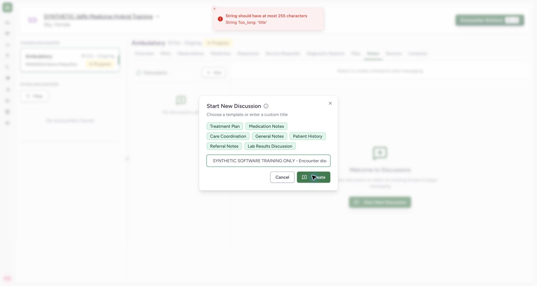 Valid title with spaces before create on the synthetic training case