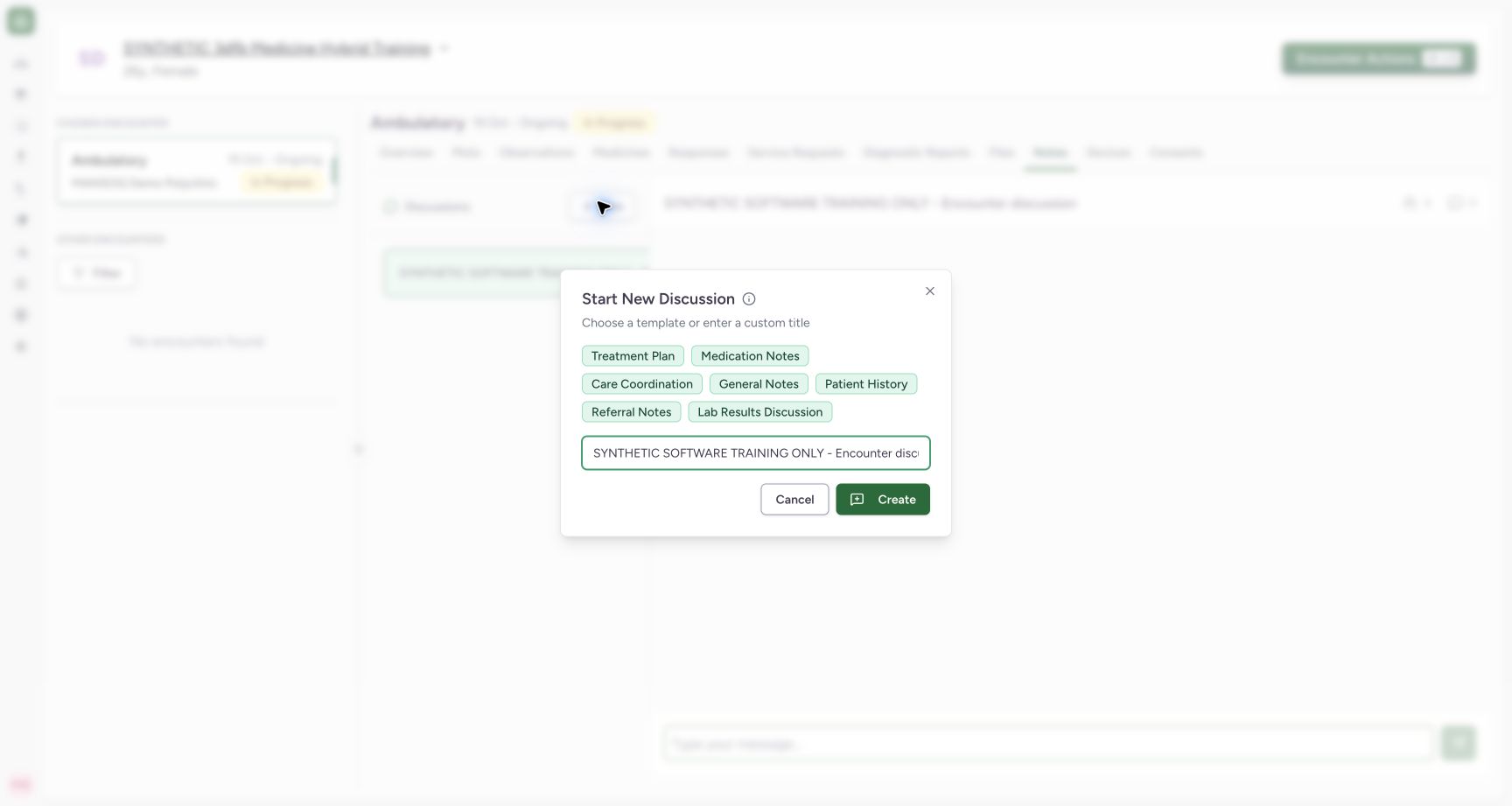 Existing title before duplicate create on the synthetic training case