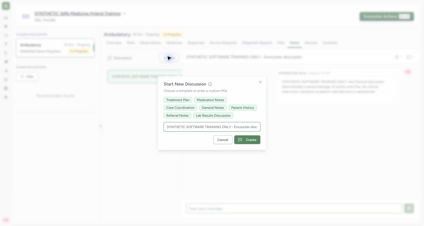 Post final client duplicate dialog on the synthetic training case