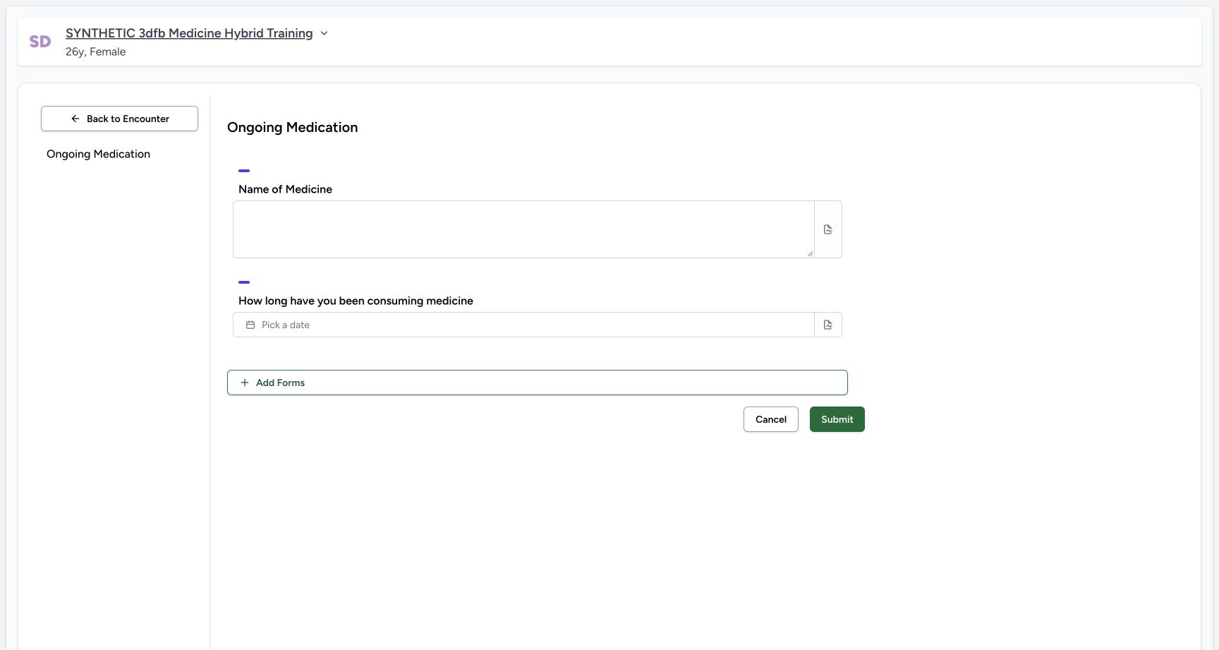 Read the two empty optional ordinary fields. Genuine 1728 by 921 MANSOQ desktop with an ordinary Nurse and a clearly fictional Polyclinic case.