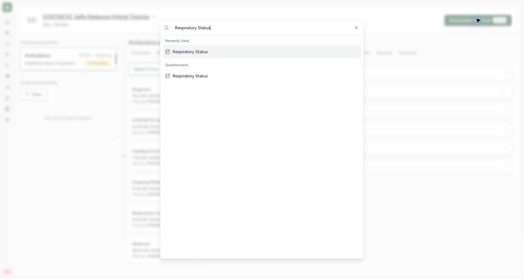 Find the exact Respiratory Status form. Genuine synthetic Respiratory Status software-training example.