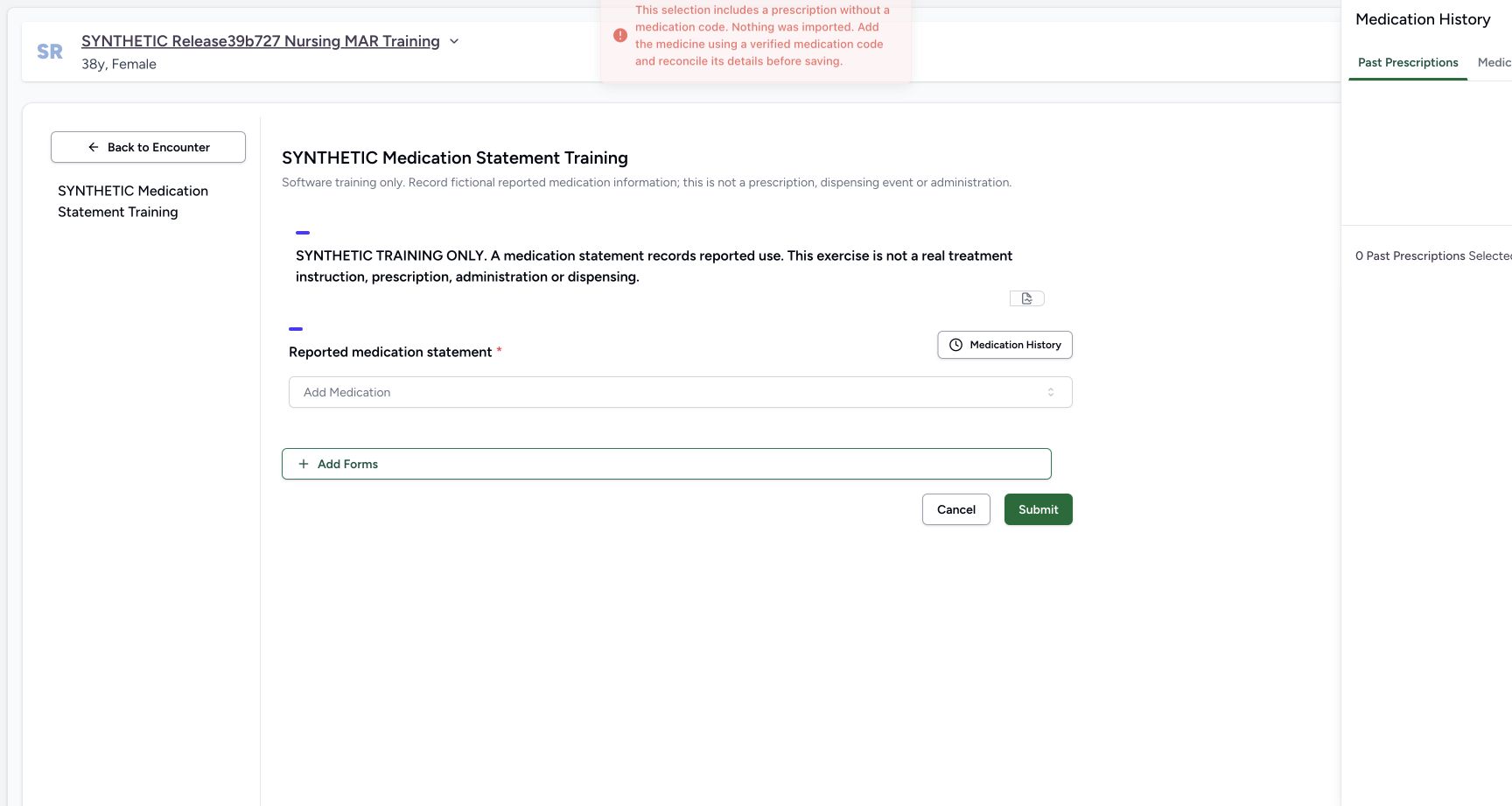 Missing-code refusal while history closes in a fictional software training example