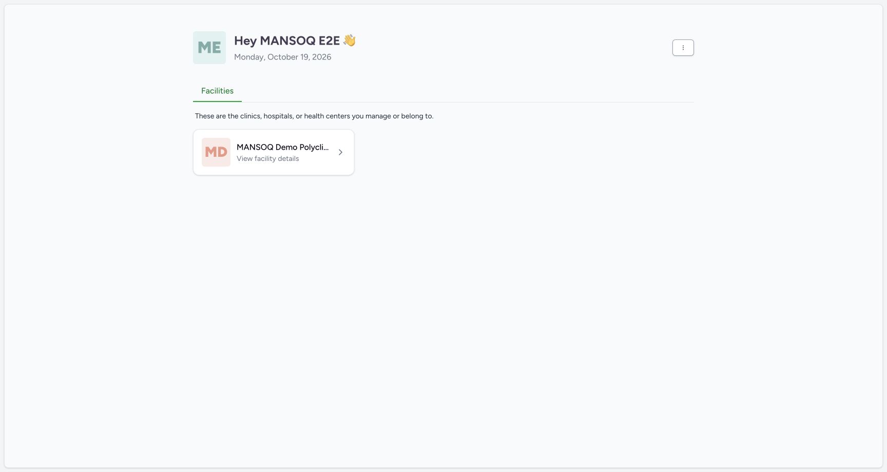 Open the assigned fictional facility as the existing Pharmacist. Actual fictional MANSOQ Pharmacist desktop walkthrough.