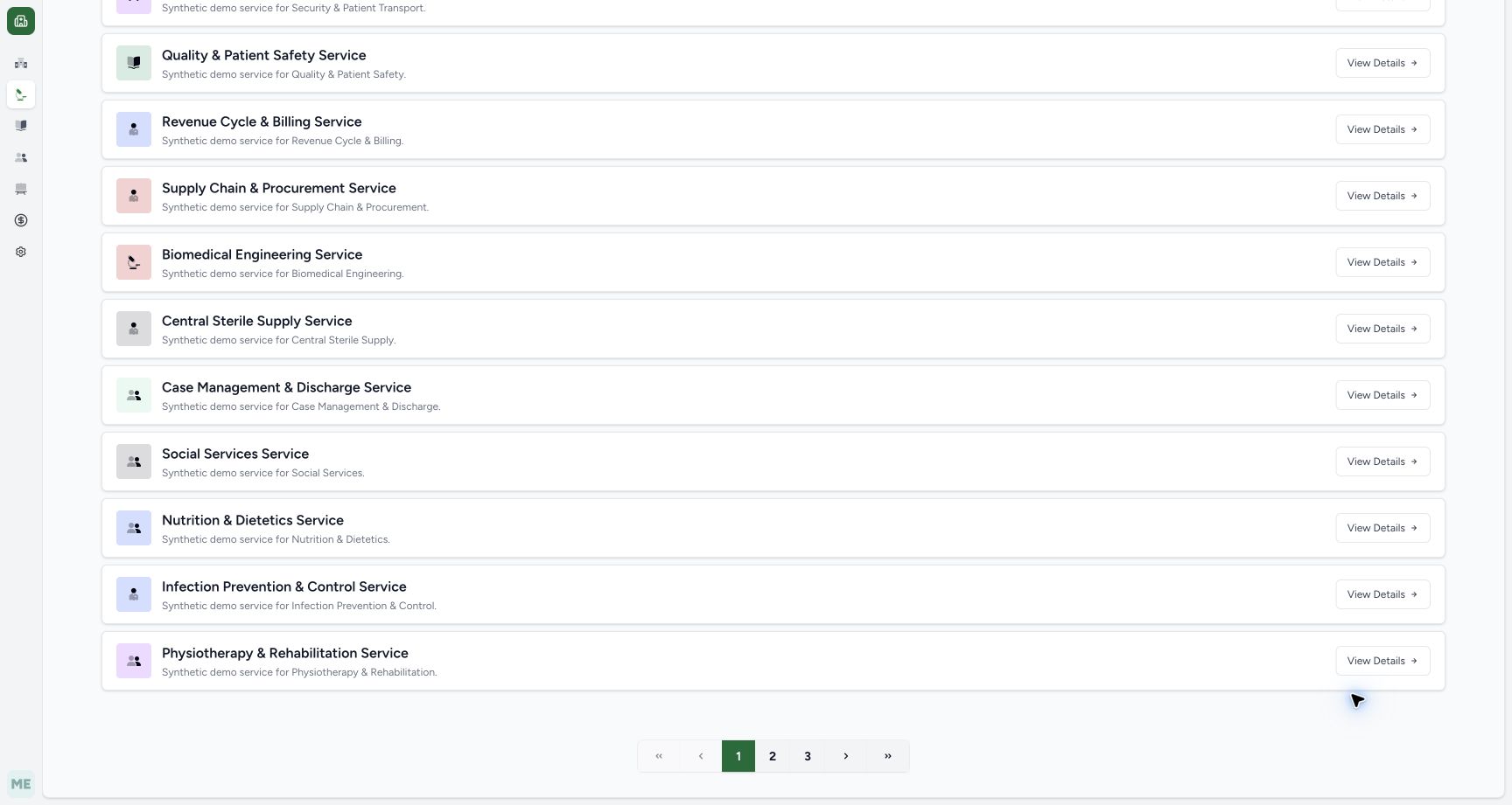 Scroll to the actual service pagination and choose page 3. Actual fictional MANSOQ Pharmacist desktop walkthrough.