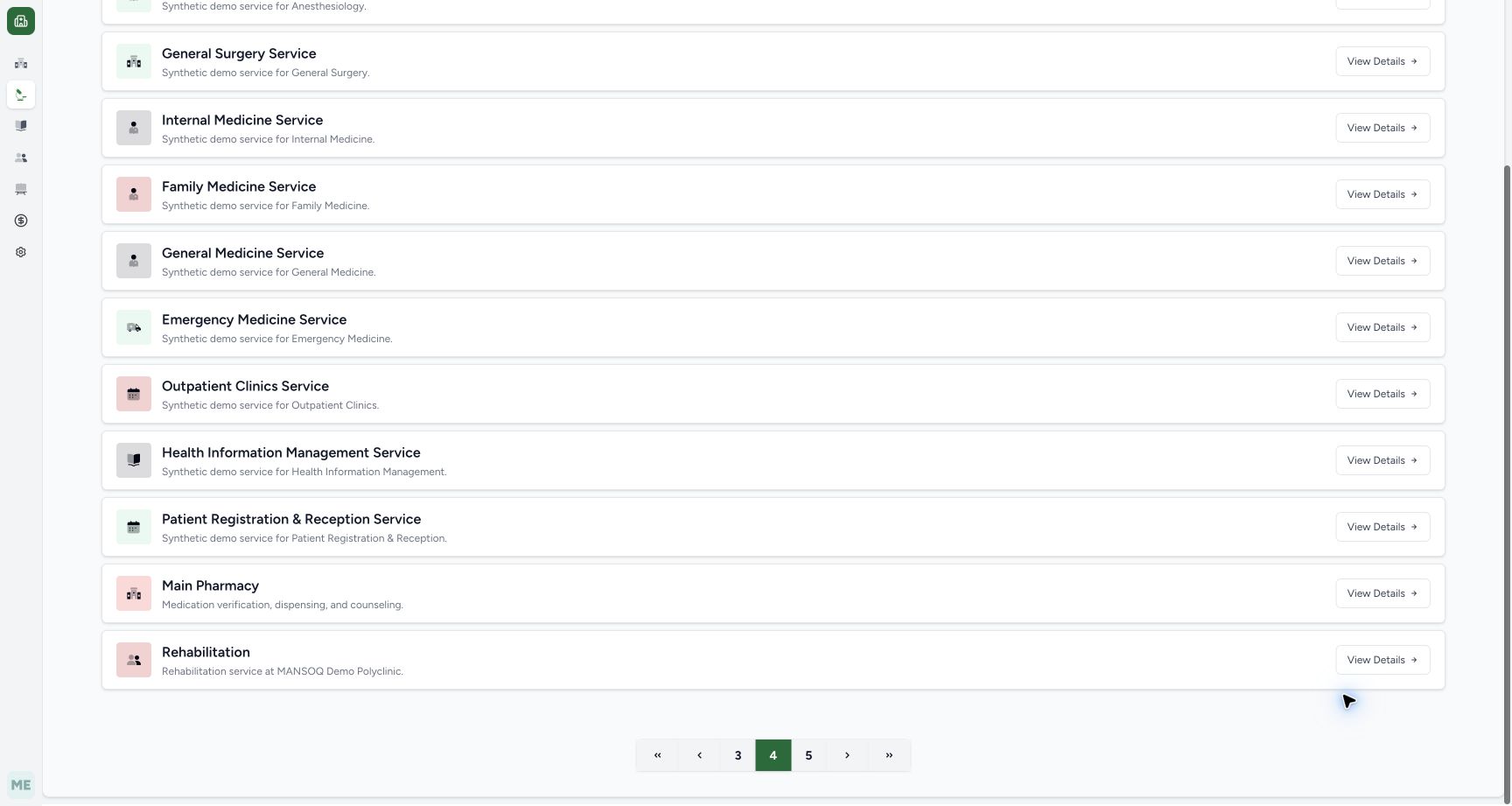 Open the fully visible Main Pharmacy service. Actual fictional MANSOQ Pharmacist desktop walkthrough.