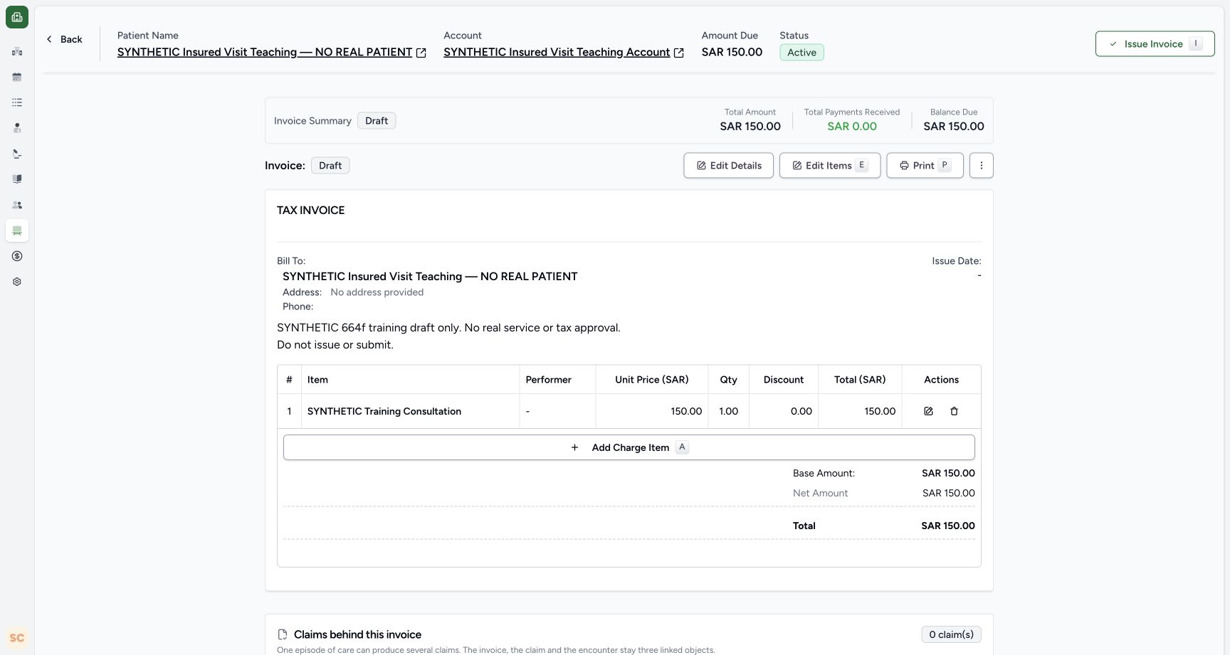 Verify the saved draft uses the allowed amount. Genuine wide MANSOQ screen with fictional local training records.