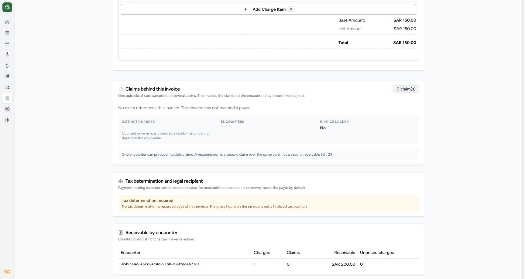Read the draft tax hold before a claim is linked. Genuine wide MANSOQ screen with fictional local training records.